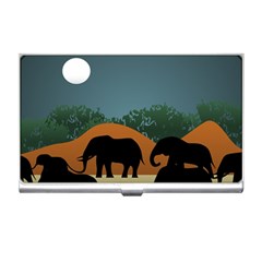 Elephant Family Illustration Business Card Holder by dflcprintsclothing