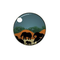 Elephant Family Illustration Hat Clip Ball Marker by dflcprintsclothing