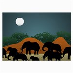 Elephant Family Illustration Large Glasses Cloth (2 Sides) Front