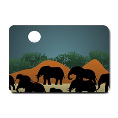 Elephant Family Illustration Small Doormat  by dflcprintsclothing