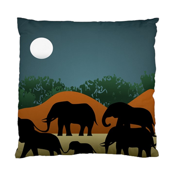 Elephant Family Illustration Standard Cushion Case (Two Sides)