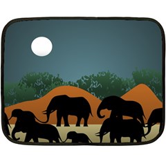 Elephant Family Illustration Fleece Blanket (mini) by dflcprintsclothing