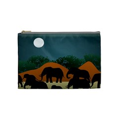 Elephant Family Illustration Cosmetic Bag (medium) by dflcprintsclothing