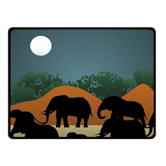 Elephant Family Illustration Fleece Blanket (small) by dflcprintsclothing