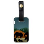 Elephant Family Illustration Luggage Tag (one side) Front