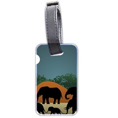 Elephant Family Illustration Luggage Tag (two Sides) by dflcprintsclothing