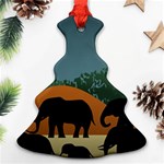 Elephant Family Illustration Ornament (Christmas Tree)  Front