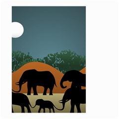 Elephant Family Illustration Small Garden Flag (two Sides) by dflcprintsclothing