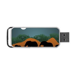 Elephant Family Illustration Portable Usb Flash (two Sides)