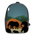 Elephant Family Illustration School Bag (XL) Front