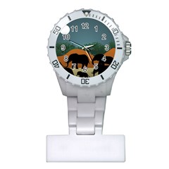 Elephant Family Illustration Plastic Nurses Watch