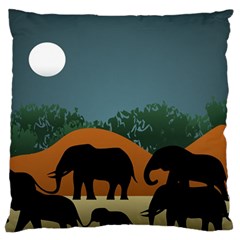 Elephant Family Illustration Standard Flano Cushion Case (one Side) by dflcprintsclothing