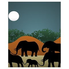 Elephant Family Illustration Drawstring Bag (small)