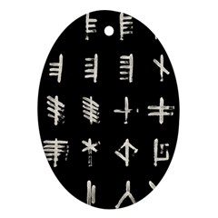 Ogham Rune Set Complete Inverted Ornament (oval) by WetdryvacsLair