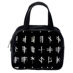 Ogham Rune Set Complete Inverted Classic Handbag (one Side) by WetdryvacsLair