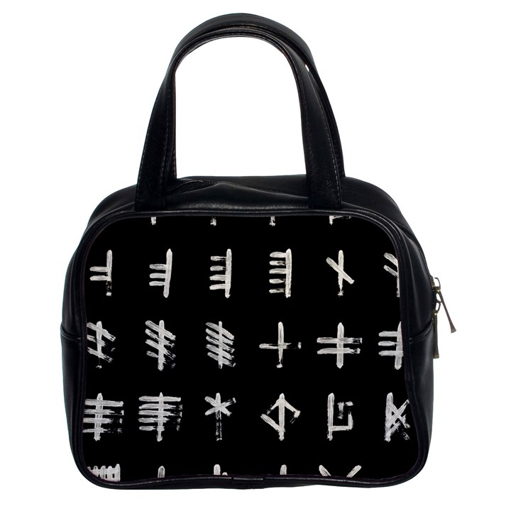 Ogham Rune Set Complete Inverted Classic Handbag (Two Sides)