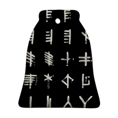 Ogham Rune Set Complete Inverted Ornament (bell) by WetdryvacsLair