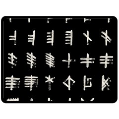 Ogham Rune Set Complete Inverted Double Sided Fleece Blanket (large)  by WetdryvacsLair