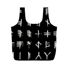 Ogham Rune Set Complete Inverted Full Print Recycle Bag (m) by WetdryvacsLair