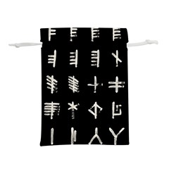 Ogham Rune Set Complete Inverted Lightweight Drawstring Pouch (l)