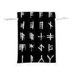 Ogham Rune Set Complete Inverted Lightweight Drawstring Pouch (L) Front