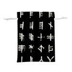 Ogham Rune Set Complete Inverted Lightweight Drawstring Pouch (L) Back