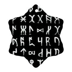 Macromannic Runes Collected Inverted Ornament (snowflake) by WetdryvacsLair