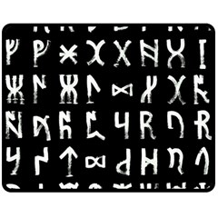 Macromannic Runes Collected Inverted Double Sided Fleece Blanket (medium) 