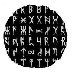 Macromannic Runes Collected Inverted Large 18  Premium Flano Round Cushions by WetdryvacsLair