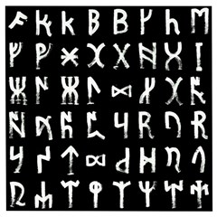 Macromannic Runes Collected Inverted Wooden Puzzle Square by WetdryvacsLair