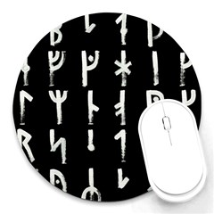 Medieval Runes Collected Inverted Complete Round Mousepads by WetdryvacsLair