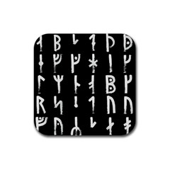 Medieval Runes Collected Inverted Complete Rubber Coaster (square)  by WetdryvacsLair