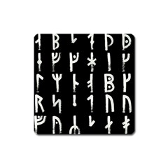 Medieval Runes Collected Inverted Complete Square Magnet by WetdryvacsLair