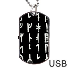 Medieval Runes Collected Inverted Complete Dog Tag Usb Flash (one Side) by WetdryvacsLair