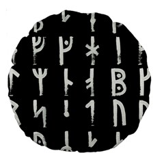 Medieval Runes Collected Inverted Complete Large 18  Premium Round Cushions by WetdryvacsLair