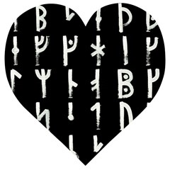 Medieval Runes Collected Inverted Complete Wooden Puzzle Heart by WetdryvacsLair