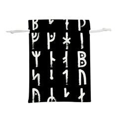 Medieval Runes Collected Inverted Complete Lightweight Drawstring Pouch (l)