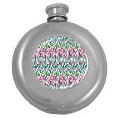 Rainbow Leafs Round Hip Flask (5 Oz) by Sparkle