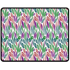 Rainbow Leafs Fleece Blanket (medium)  by Sparkle