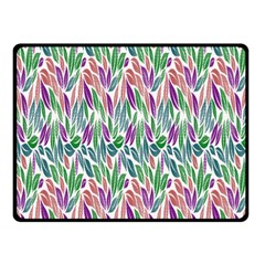 Rainbow Leafs Double Sided Fleece Blanket (small)  by Sparkle