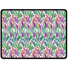 Rainbow Leafs Double Sided Fleece Blanket (large)  by Sparkle