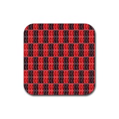 Rosegold Beads Chessboard1 Rubber Coaster (square)  by Sparkle