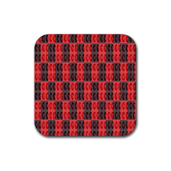 Rosegold Beads Chessboard1 Rubber Coaster (Square) 