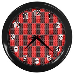 Rosegold Beads Chessboard1 Wall Clock (black) by Sparkle