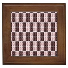 Rosegold Beads Chessboard Framed Tile by Sparkle