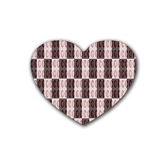 Rosegold Beads Chessboard Rubber Coaster (heart)  by Sparkle