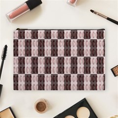 Rosegold Beads Chessboard Cosmetic Bag (large)