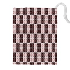 Rosegold Beads Chessboard Drawstring Pouch (5xl) by Sparkle