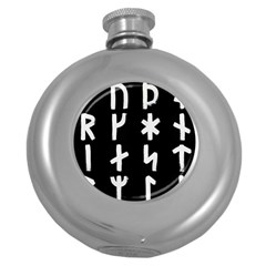 Younger Futhark Rune Set Collected Inverted Round Hip Flask (5 Oz) by WetdryvacsLair