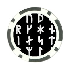 Younger Futhark Rune Set Collected Inverted Poker Chip Card Guard (10 Pack)